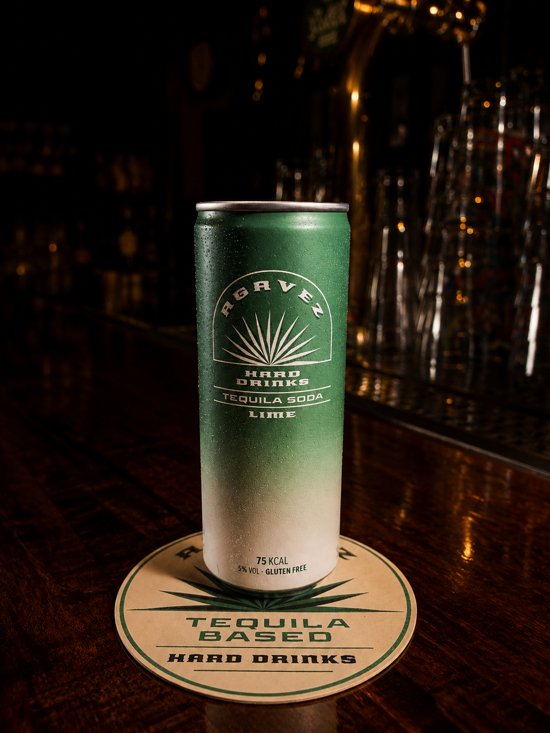 Agavez can on a Tequila Based Hard Drinks coaster